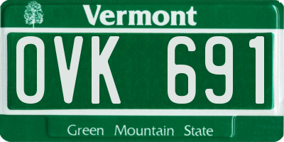 VT license plate OVK691