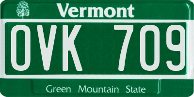 VT license plate OVK709
