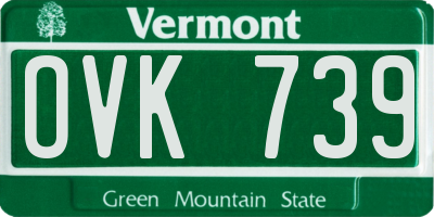VT license plate OVK739