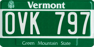 VT license plate OVK797
