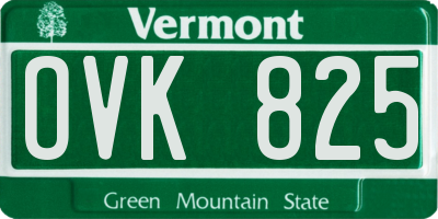 VT license plate OVK825