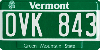 VT license plate OVK843