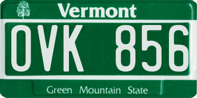 VT license plate OVK856