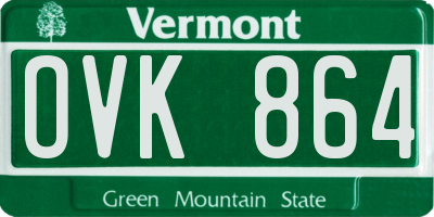 VT license plate OVK864