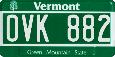 VT license plate OVK882