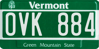 VT license plate OVK884