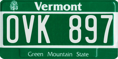 VT license plate OVK897