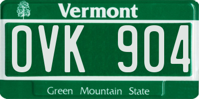 VT license plate OVK904