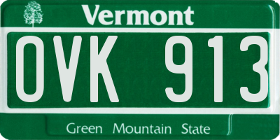 VT license plate OVK913