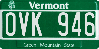 VT license plate OVK946