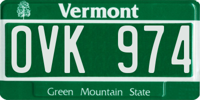 VT license plate OVK974