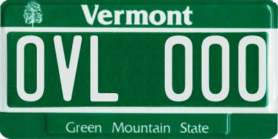 VT license plate OVL000