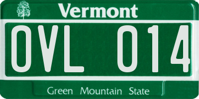 VT license plate OVL014
