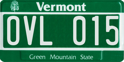 VT license plate OVL015