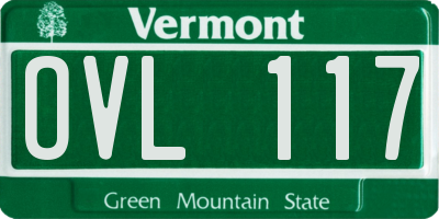 VT license plate OVL117