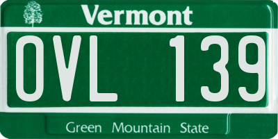 VT license plate OVL139
