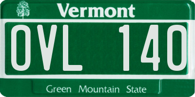 VT license plate OVL140