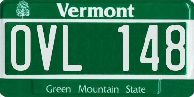 VT license plate OVL148