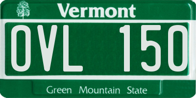VT license plate OVL150
