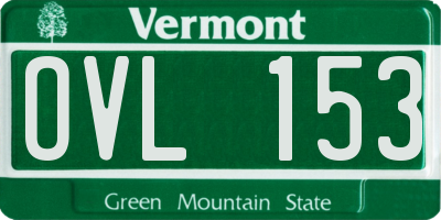 VT license plate OVL153