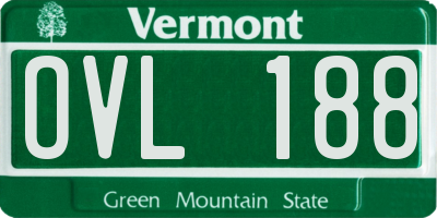 VT license plate OVL188