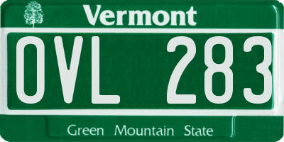 VT license plate OVL283
