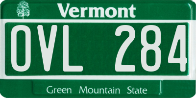 VT license plate OVL284