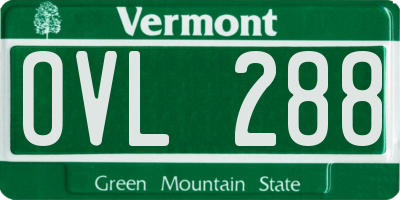 VT license plate OVL288