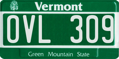 VT license plate OVL309