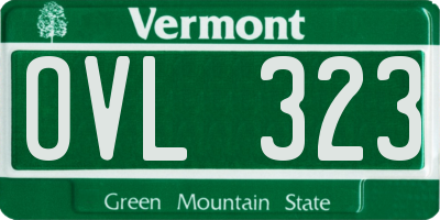 VT license plate OVL323