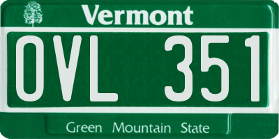 VT license plate OVL351