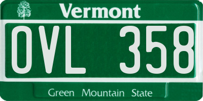 VT license plate OVL358