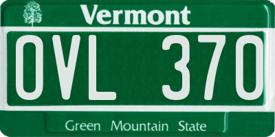 VT license plate OVL370