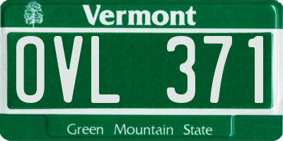 VT license plate OVL371