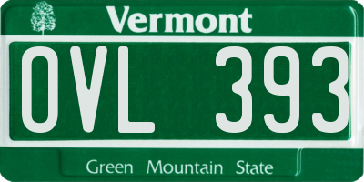 VT license plate OVL393