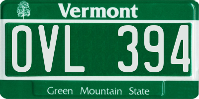 VT license plate OVL394