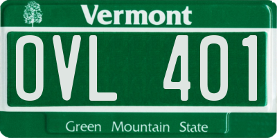VT license plate OVL401