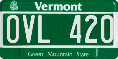 VT license plate OVL420