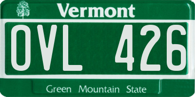 VT license plate OVL426
