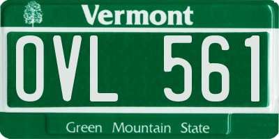 VT license plate OVL561