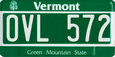 VT license plate OVL572