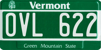 VT license plate OVL622
