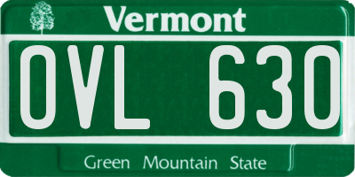 VT license plate OVL630