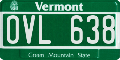 VT license plate OVL638