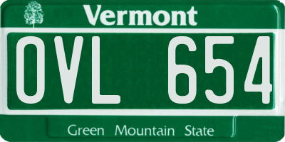 VT license plate OVL654