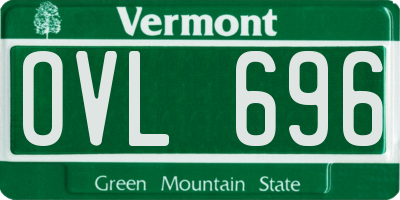 VT license plate OVL696