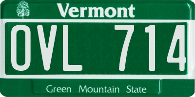VT license plate OVL714