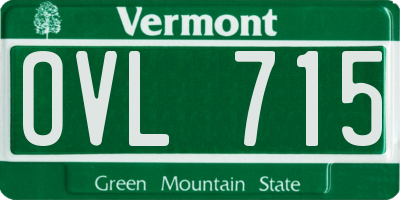 VT license plate OVL715