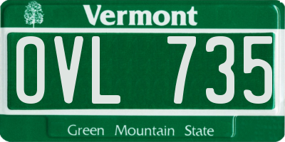 VT license plate OVL735