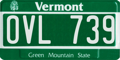 VT license plate OVL739